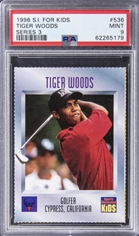 1996 S.I. For Kids Series 3 #536 Tiger Woods Rookie Card - PSA MINT 9